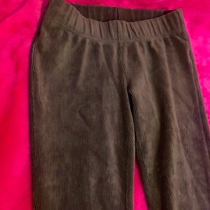 green long flare leggings